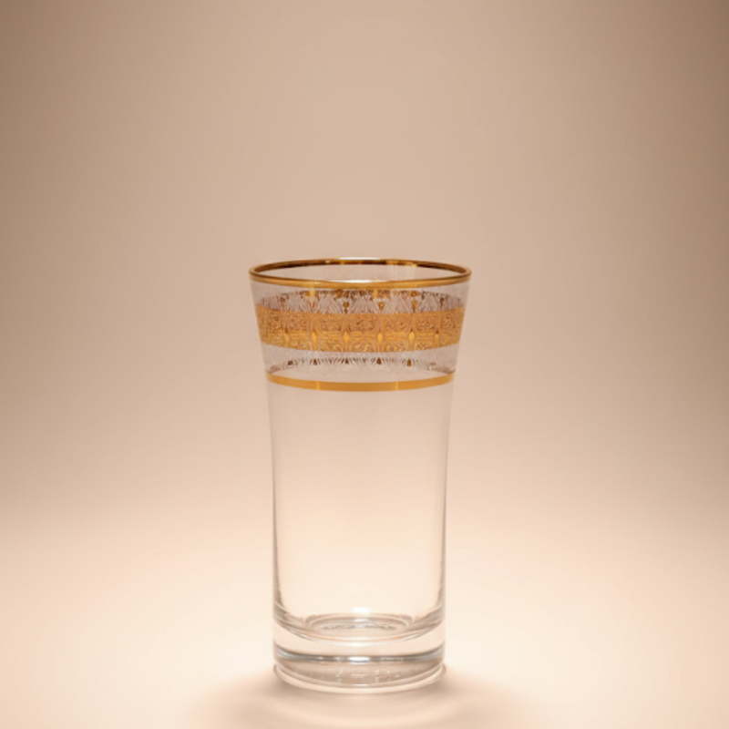 Verres à Thé Collection Royale Platine 125 ml – Cristal de Bohême Décor Main