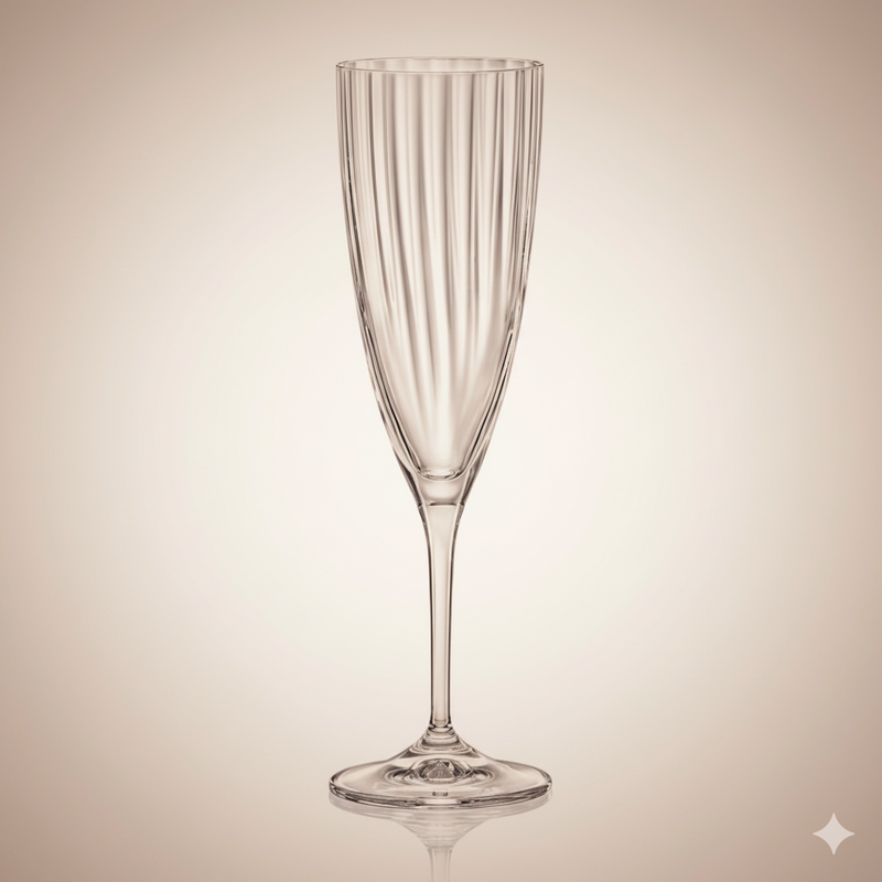 Flûte à champagne KATE OPTIC 220 ml – Cristal de Bohême | Crystalex