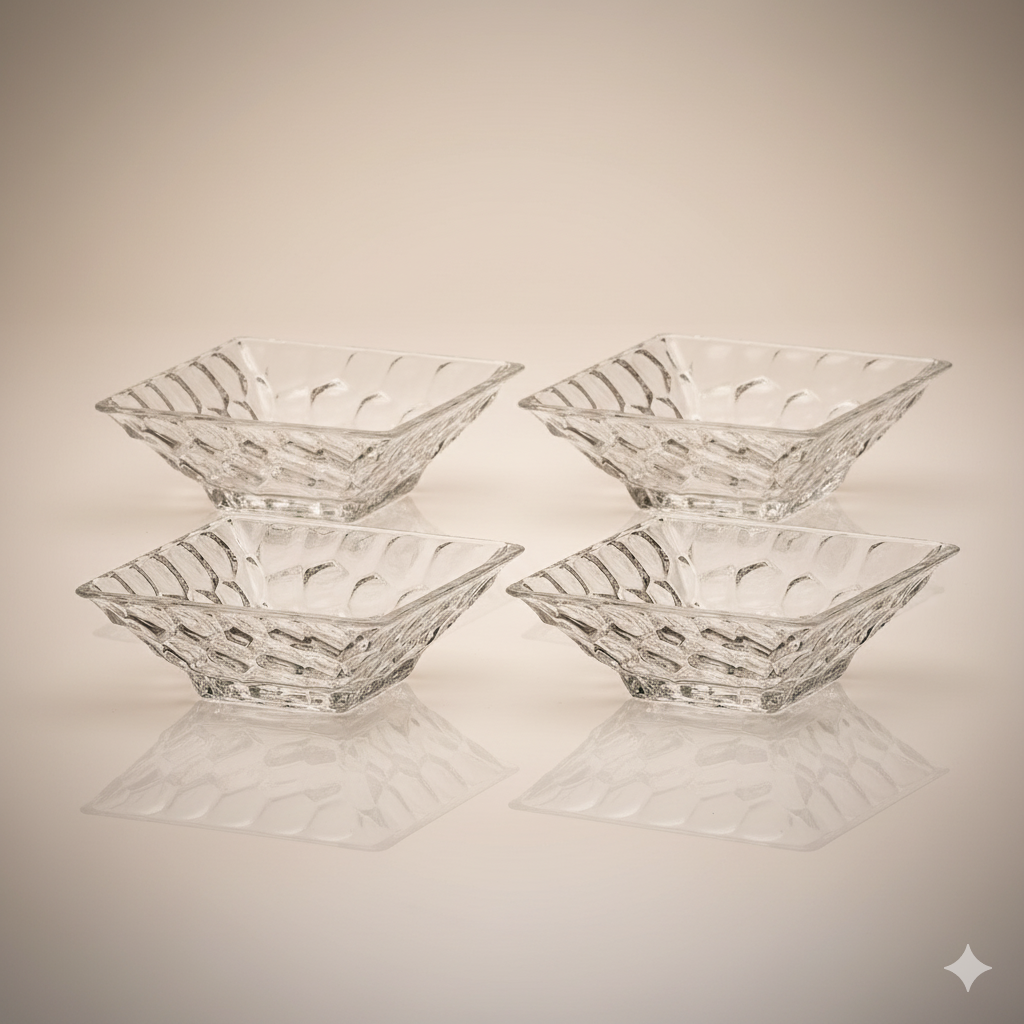 Lot de 4 Bols Marble 11 cm – Cristal de Bohême Polyvalent