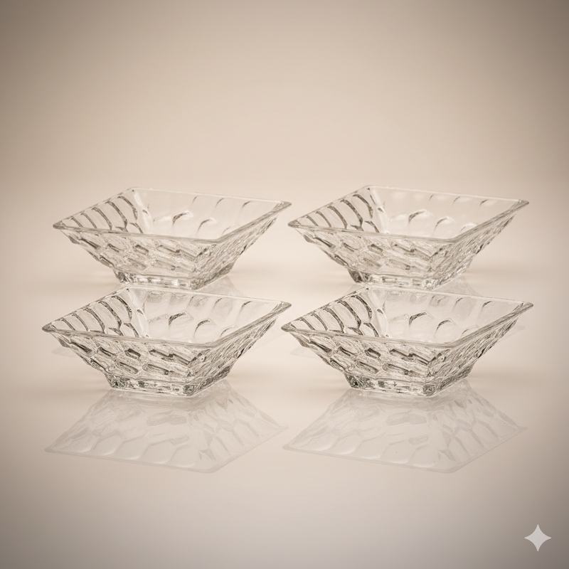 Lot de 4 Bols Marble 11 cm – Cristal de Bohême Polyvalent