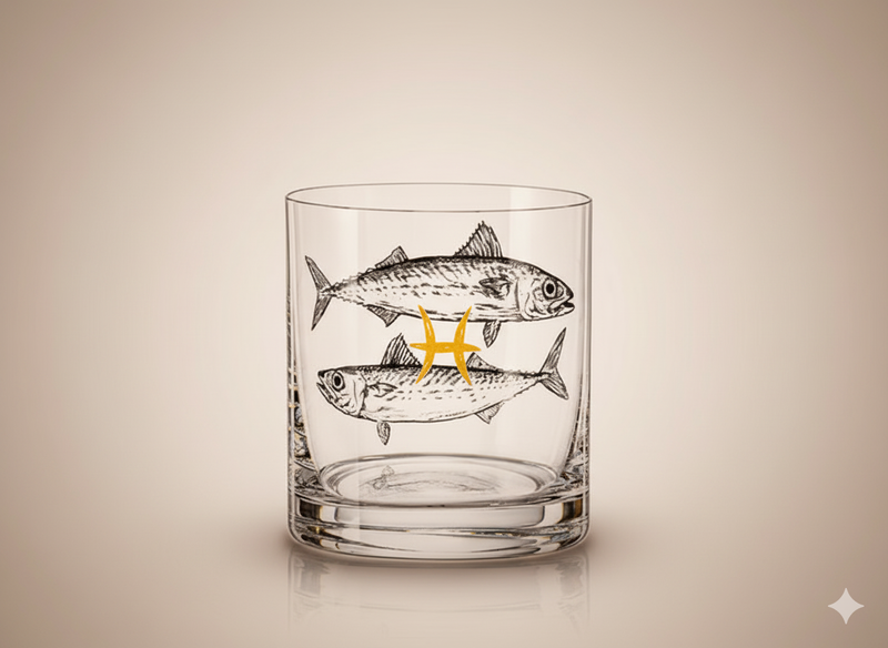 Verre Whisky Poissons Crystalex 280 ml – Collection Zodiac Astralis