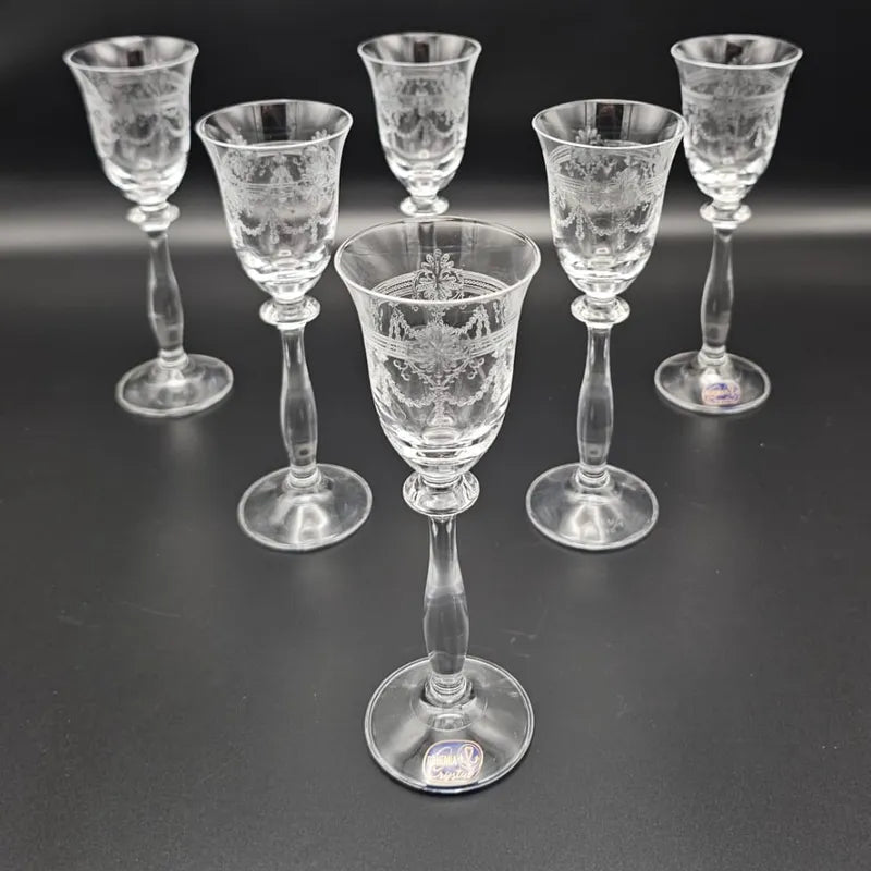 6 VERRES ZRIR OU SHOT AVEC PIED 60ML - CRISTAL DE BOHEME