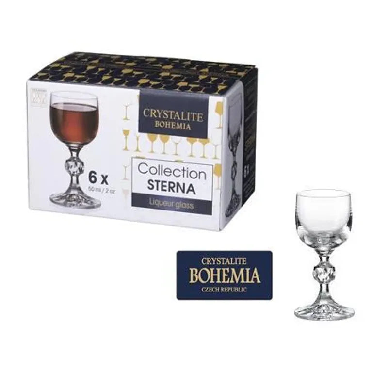 VERRE A SHOTS OU ZRIR 6X50ML STERNA COLLECTION -CRISTAL DE BOHEME