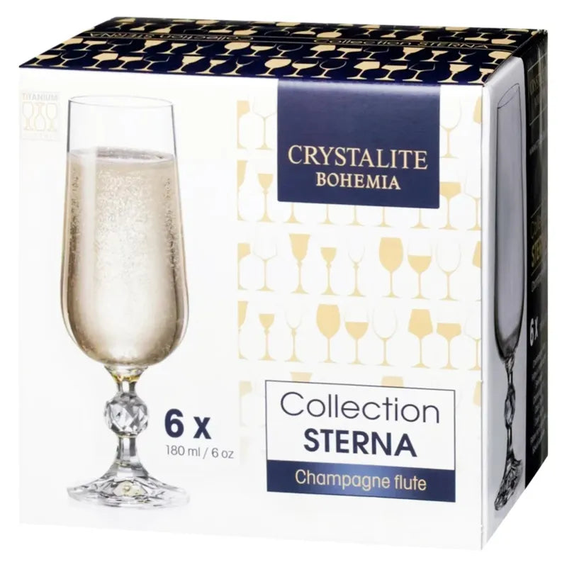 FLUTE  6X180ML STERNA COLLECTION -CRISTAL DE BOHEME