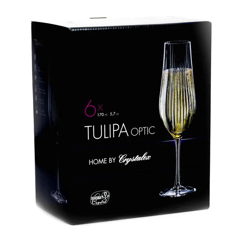 FLUTE  170ML TULIPA COLLECTION -CRISTAL DE BOHEME