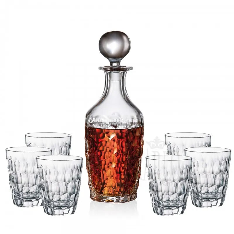 SET CARAFE ET 6 VERRES MARBLE COLLECTION -CRISTAL DE BOHEME
