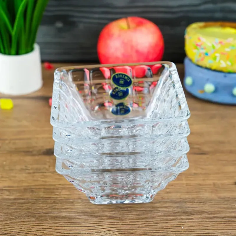 SET NOIX PLAT 26CM ET 4X BOL 11CM MARBLE COLLECTION  -CRISTAL DE BOHEME