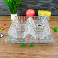 SET NOIX PLAT 26CM ET 4X BOL 11CM MARBLE COLLECTION  -CRISTAL DE BOHEME