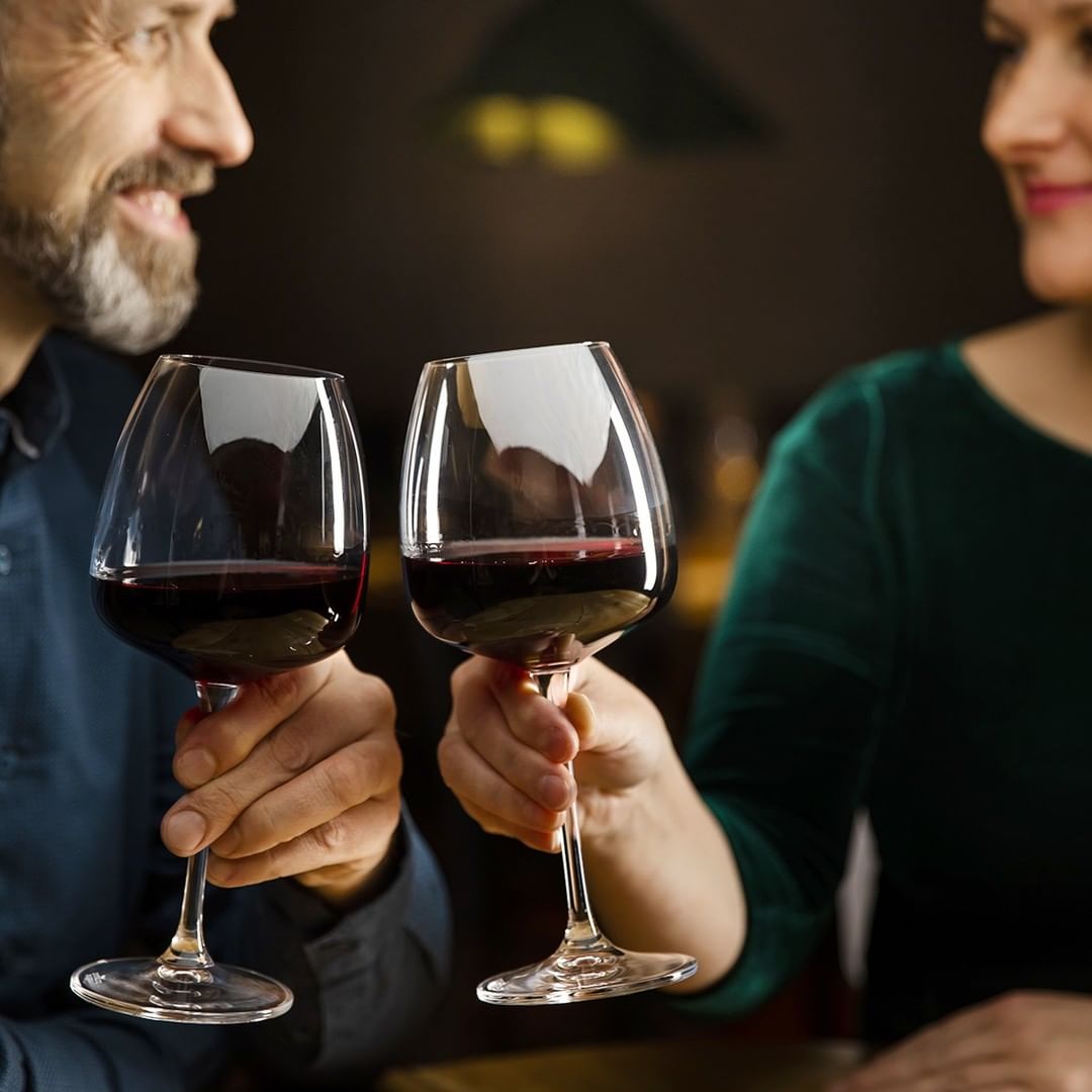 Set Red 7 Pièces – 6 Verres Anser + Carafe à Vin 1500 ml en Cristal de Bohême