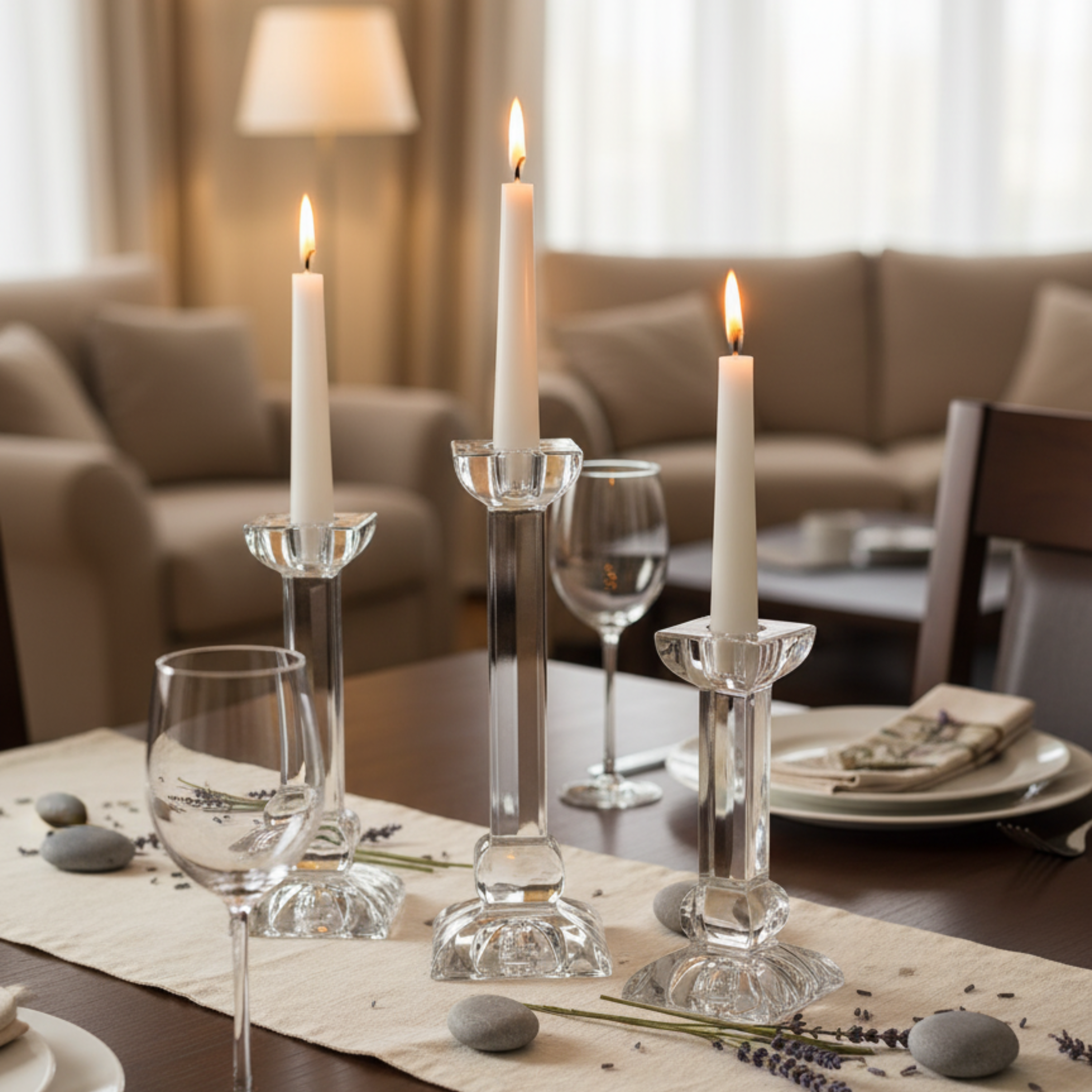 Bougeoir Chandelier Stick Ravena 20 cm – Cristal de Bohême