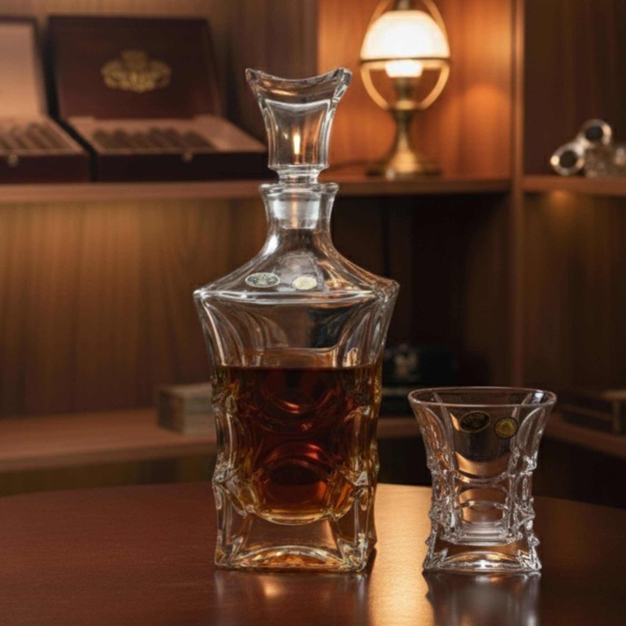Set Carafe et 6 Verres X Lady – Cristal de Bohême pour Whisky