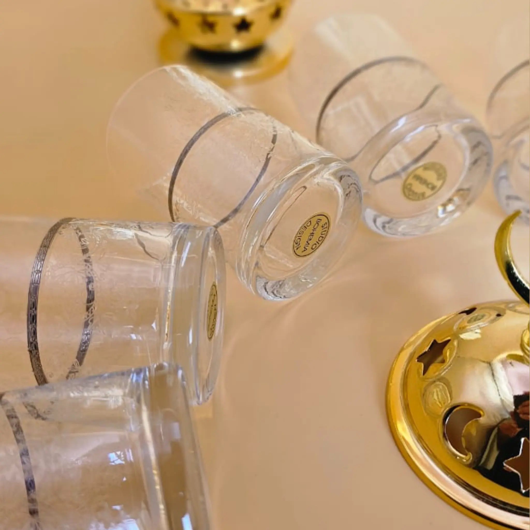 Verres à thé HABIBO 125 ml – Cristal de Bohême & Platine | Crystalex Ma boutique