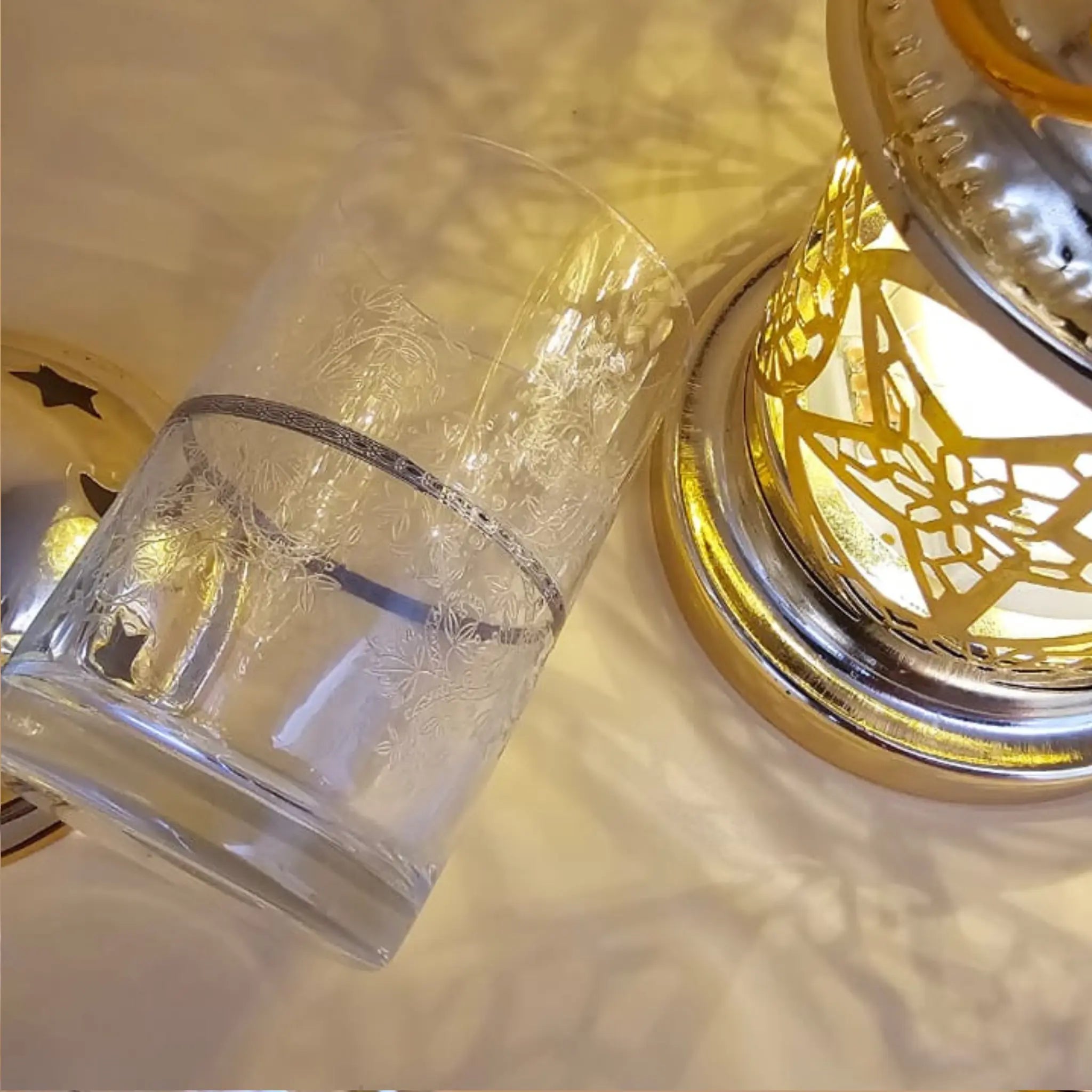 Verres à thé HABIBO 125 ml – Cristal de Bohême & Platine | Crystalex Ma boutique