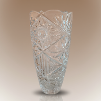 Vase Samy 30 cm – Cristal de Bohême Taillé & Motif Étoilé