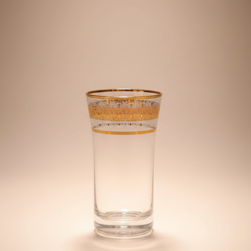 Verres à Thé Collection Royale Platine 125 ml – Cristal de Bohême Décor Main
