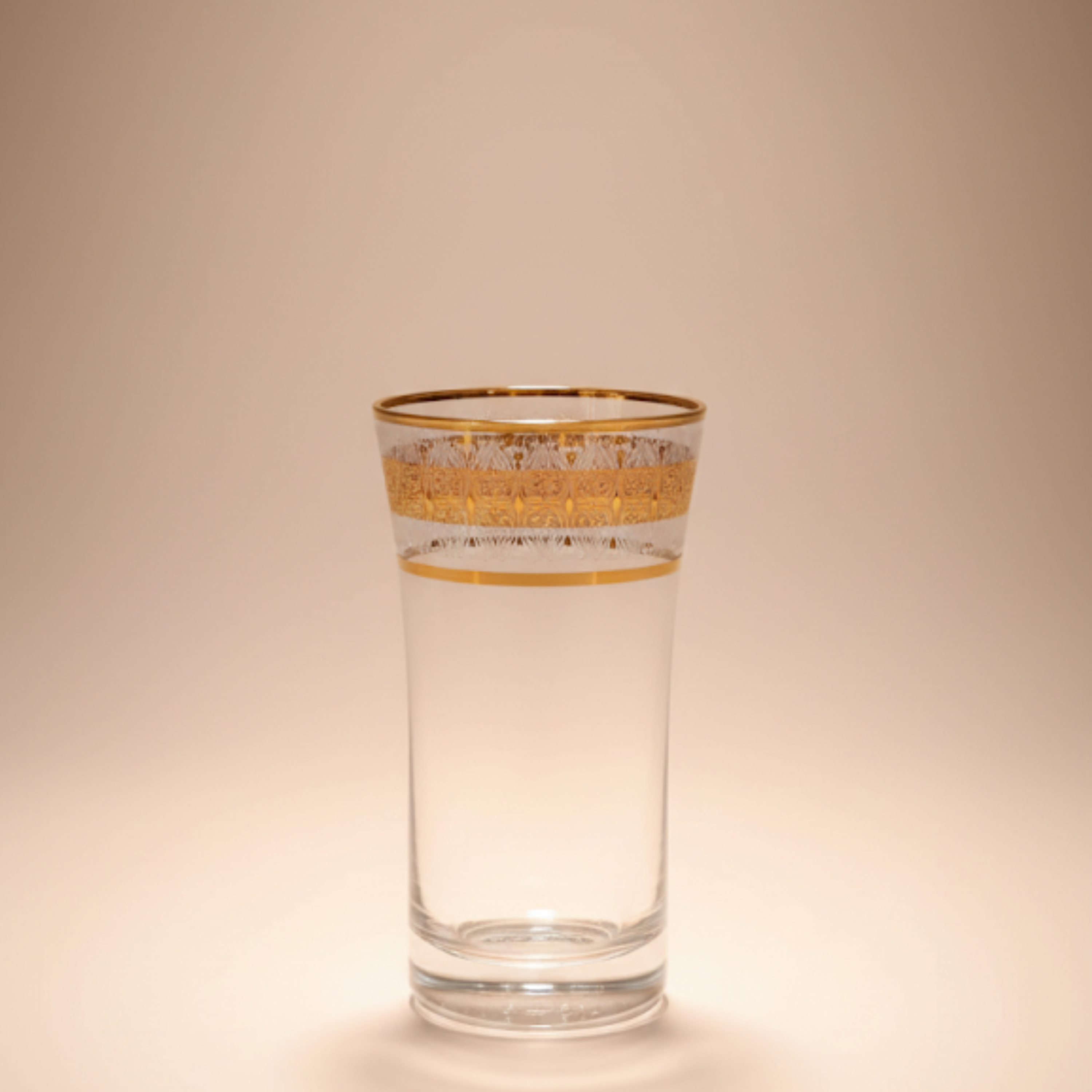 Verres à Thé Collection Royale Platine 125 ml – Cristal de Bohême Décor Main