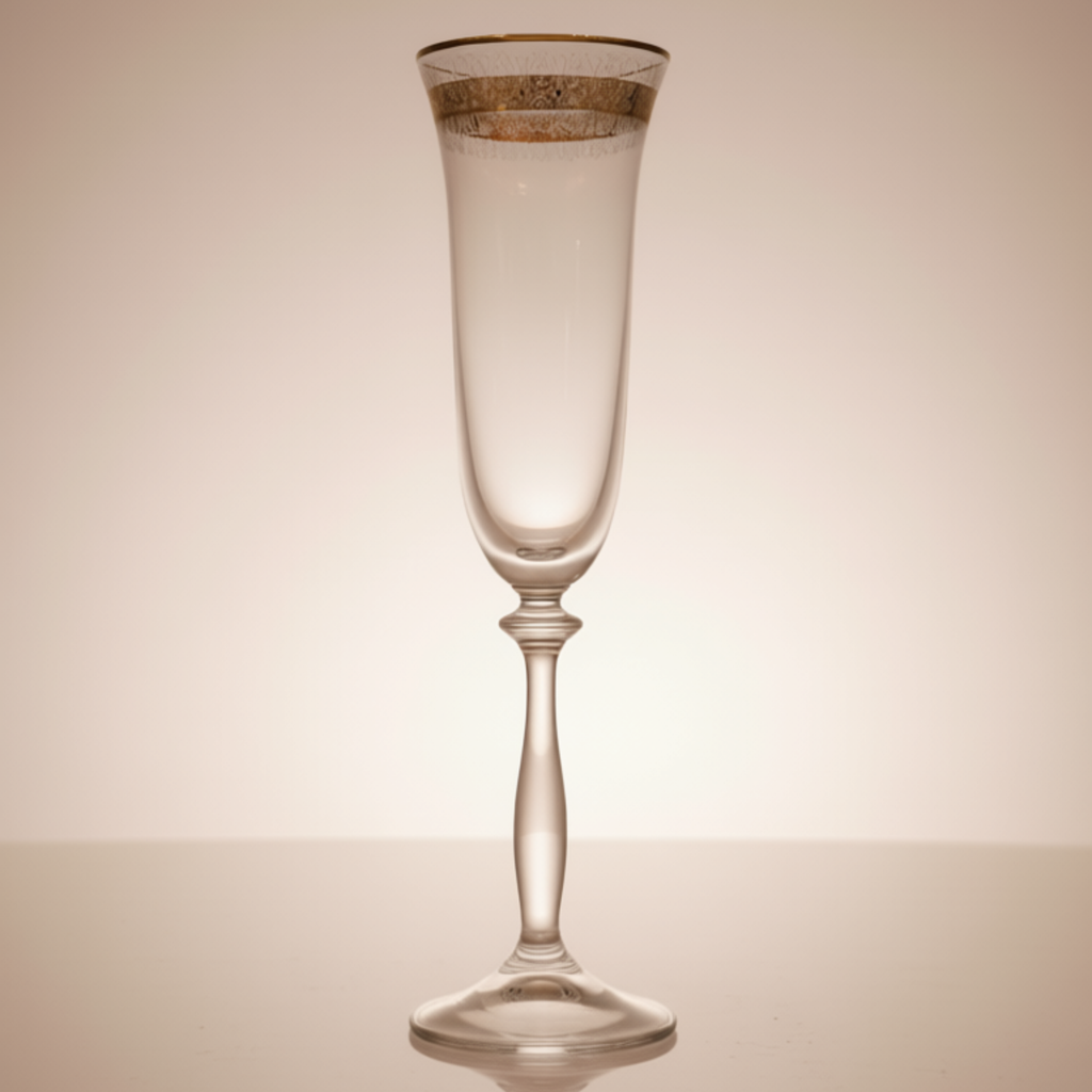 Flûtes Royale Platine 210 ml – Cristal de Bohême Décor Main en Platine