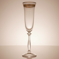 Flûtes Royale Platine 210 ml – Cristal de Bohême Décor Main en Platine