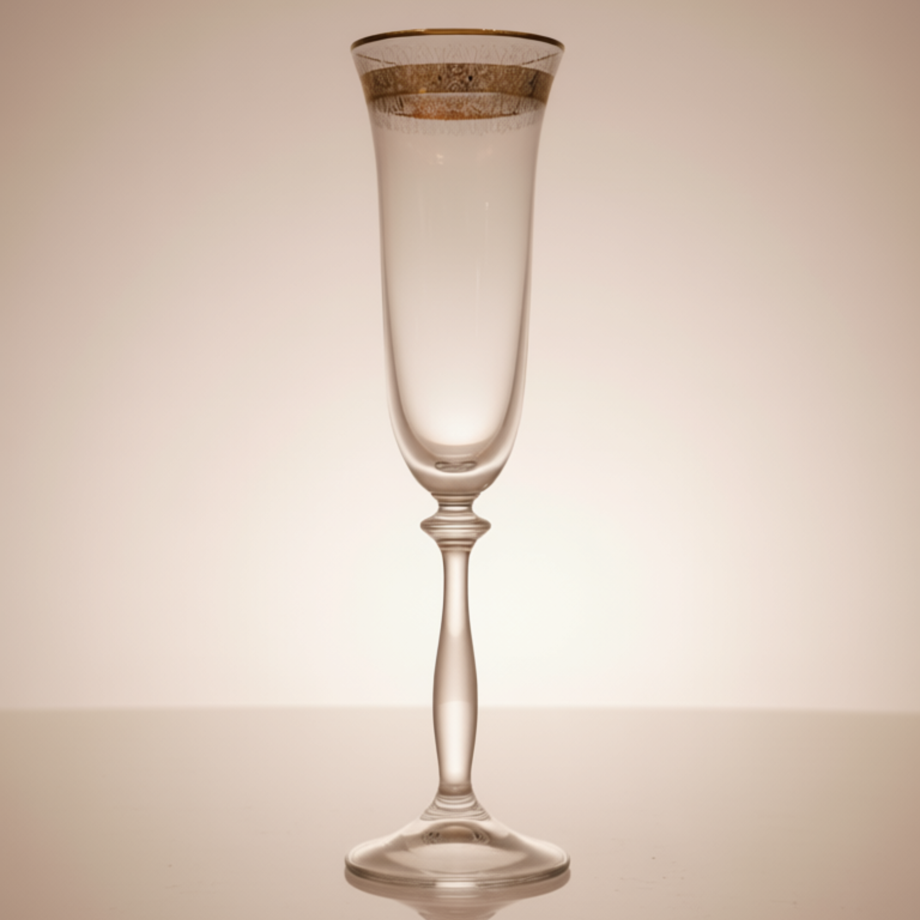Flûtes Royale Platine 210 ml – Cristal de Bohême Décor Main en Platine