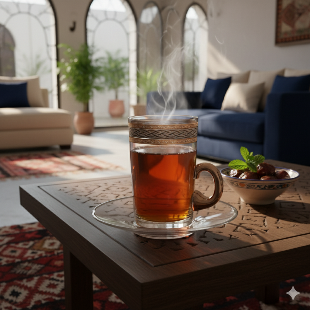 Lot 6 Tasses à Thé en Verre avec Sous-Tasses Royale Platine