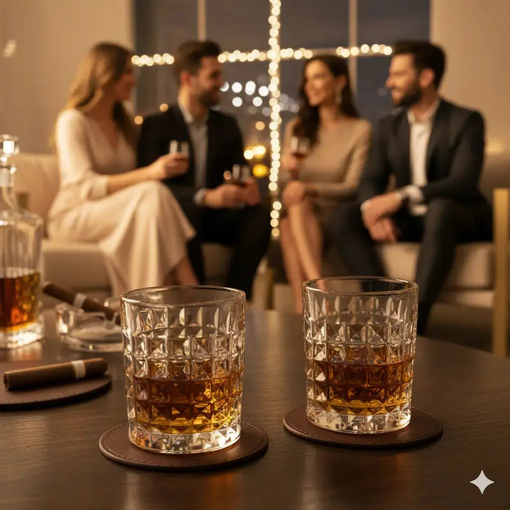 Verre à Whisky 6x230ml – Diamant Collection en Cristal de Bohême 🎄 Cristallus.tn