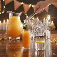 Set Fresh 14 Pièces LARUS – Pichet, Seau à Glace, 6 Verres 320ml & 6 Long Drink 350ml