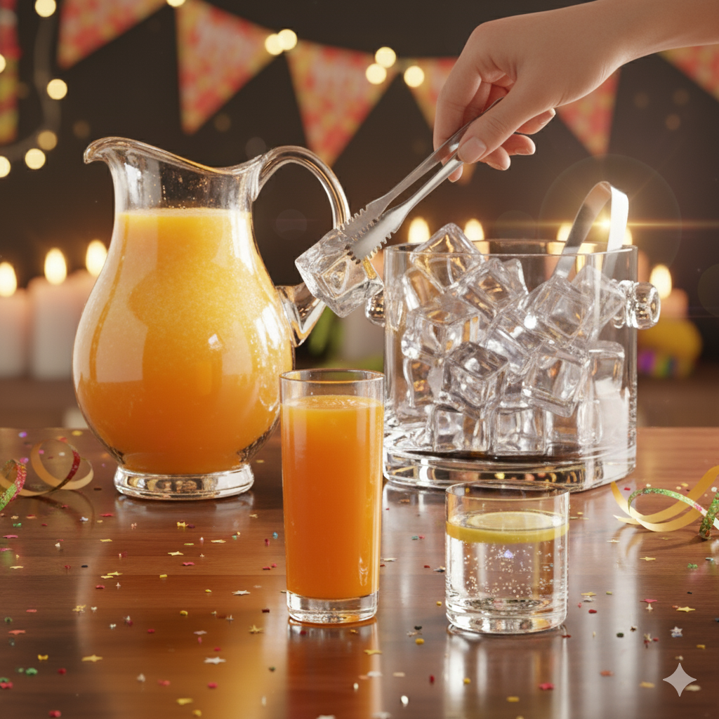 Set Fresh 14 Pièces LARUS – Pichet, Seau à Glace, 6 Verres 320ml & 6 Long Drink 350ml