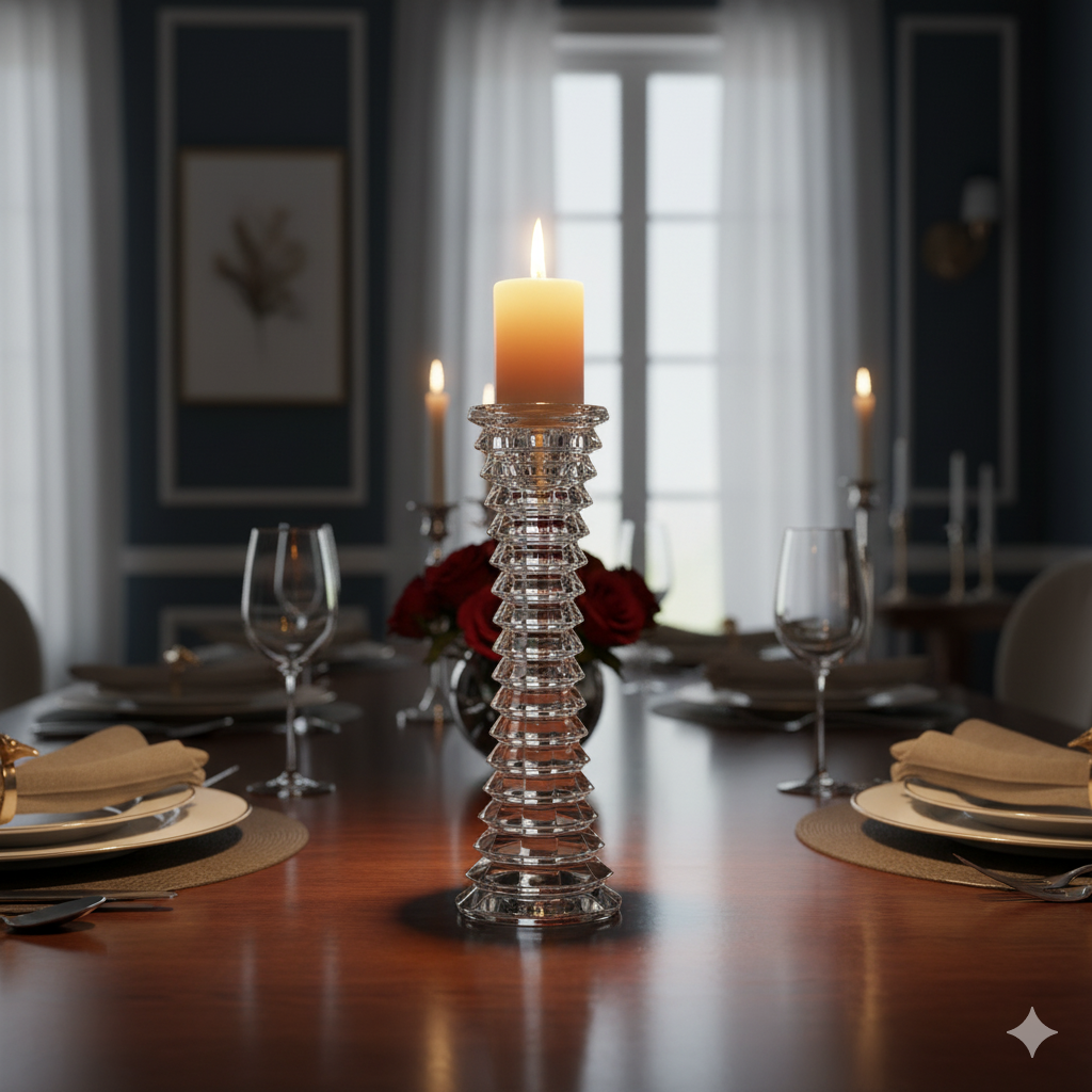 Bougeoir de Table Blade 18CM – Cristal de Bohême Authentique