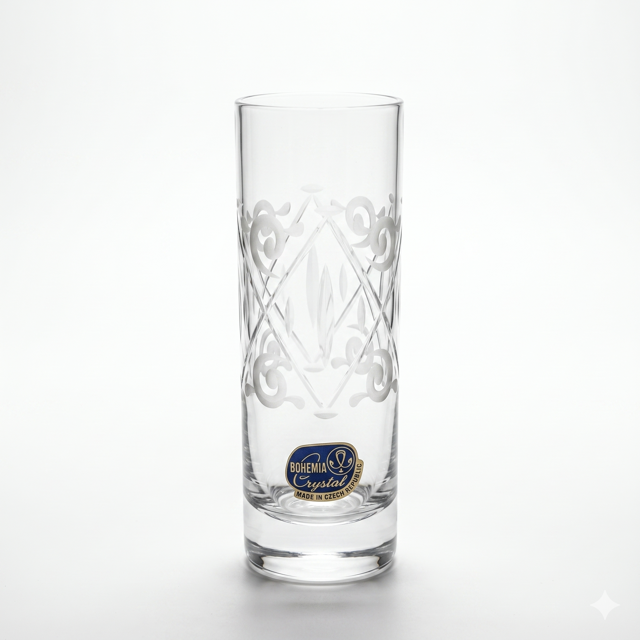 Lot de 6 Verres à Shots Highball – Cristal de Bohême Gravé Main – 50ml
