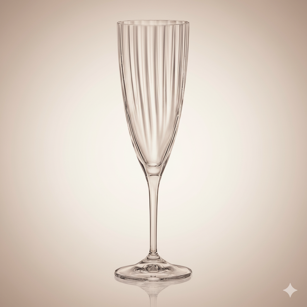 Flûte à champagne KATE OPTIC 220 ml – Cristal de Bohême | Crystalex