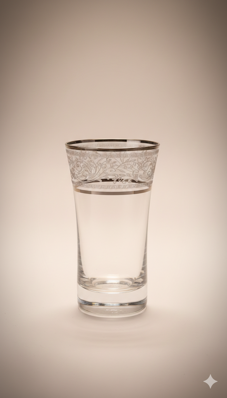 Verre à Thé Platine Impériale 125ml en Cristal de Bohême