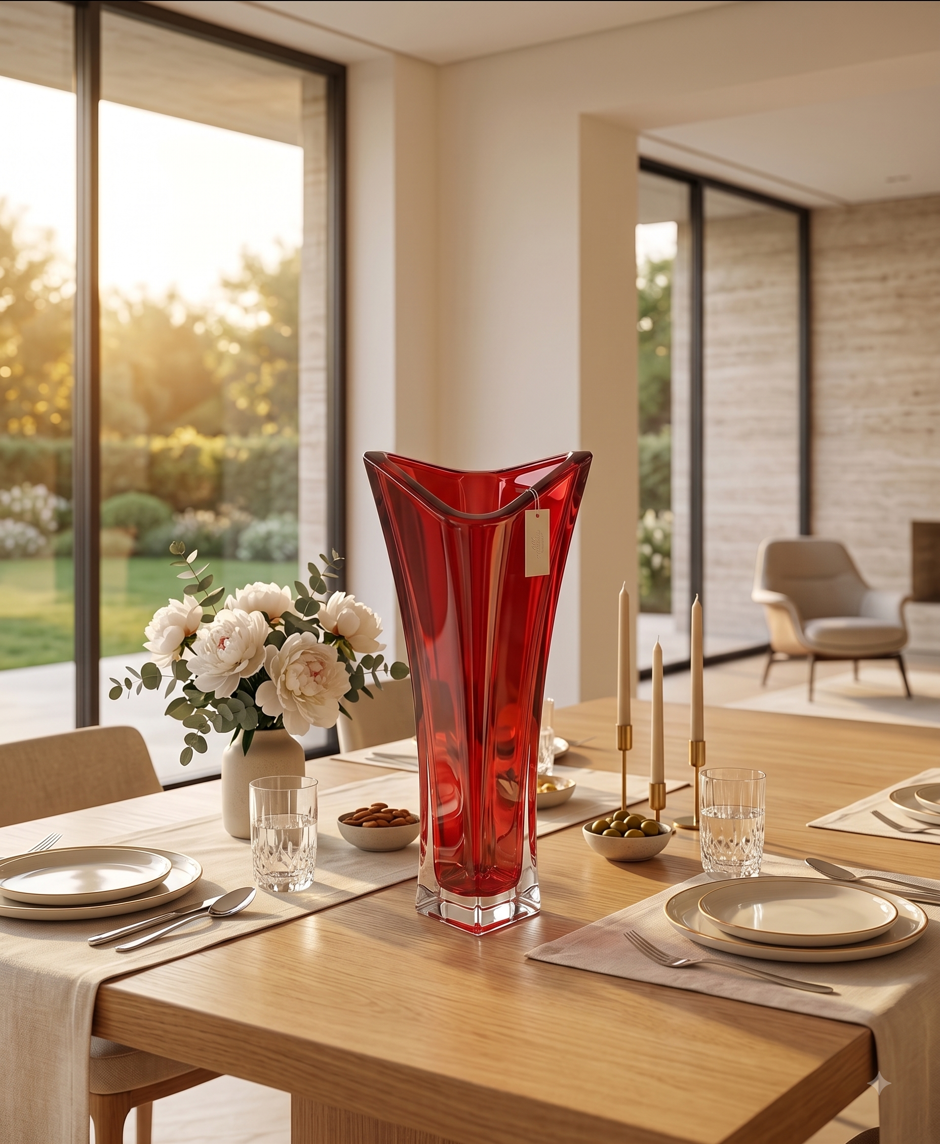 Vase RUBIS en Cristal de Bohême Rouge – 50 cm
