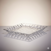 Plat Marble 26 cm en Cristal de Bohême – Présentation, Apéritif ou Dessert