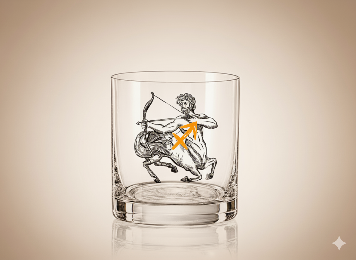 Verre Whisky Sagittaire Crystalex 280 ml – Collection Zodiac Astralis