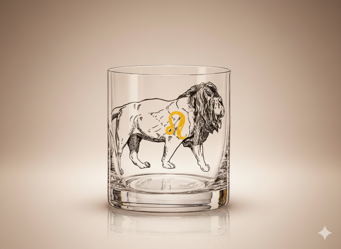 Verre Whisky Lion Crystalex 280 ml – Collection Zodiac Astralis