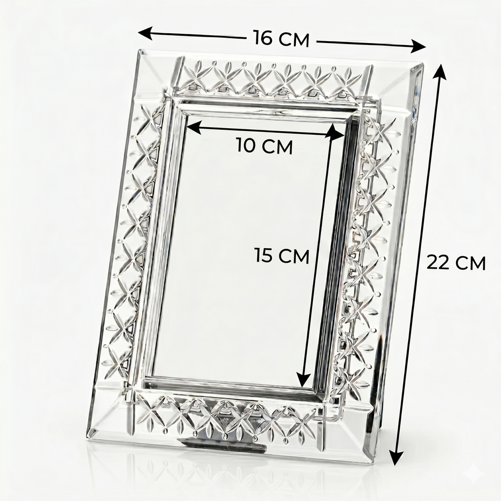 Cadre Photo 21,5 cm – Cristal de Bohême Taillé & Élégant
