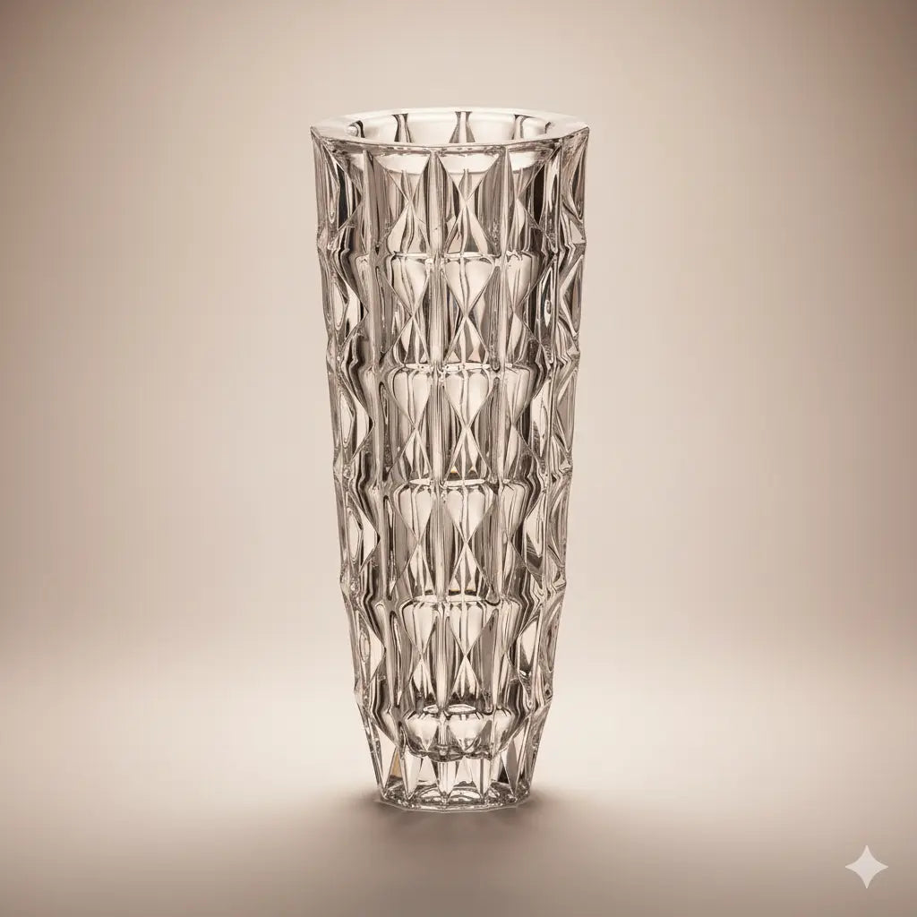 Vase de 33cm – Collection Diamant en Cristal de Bohême Cristallus