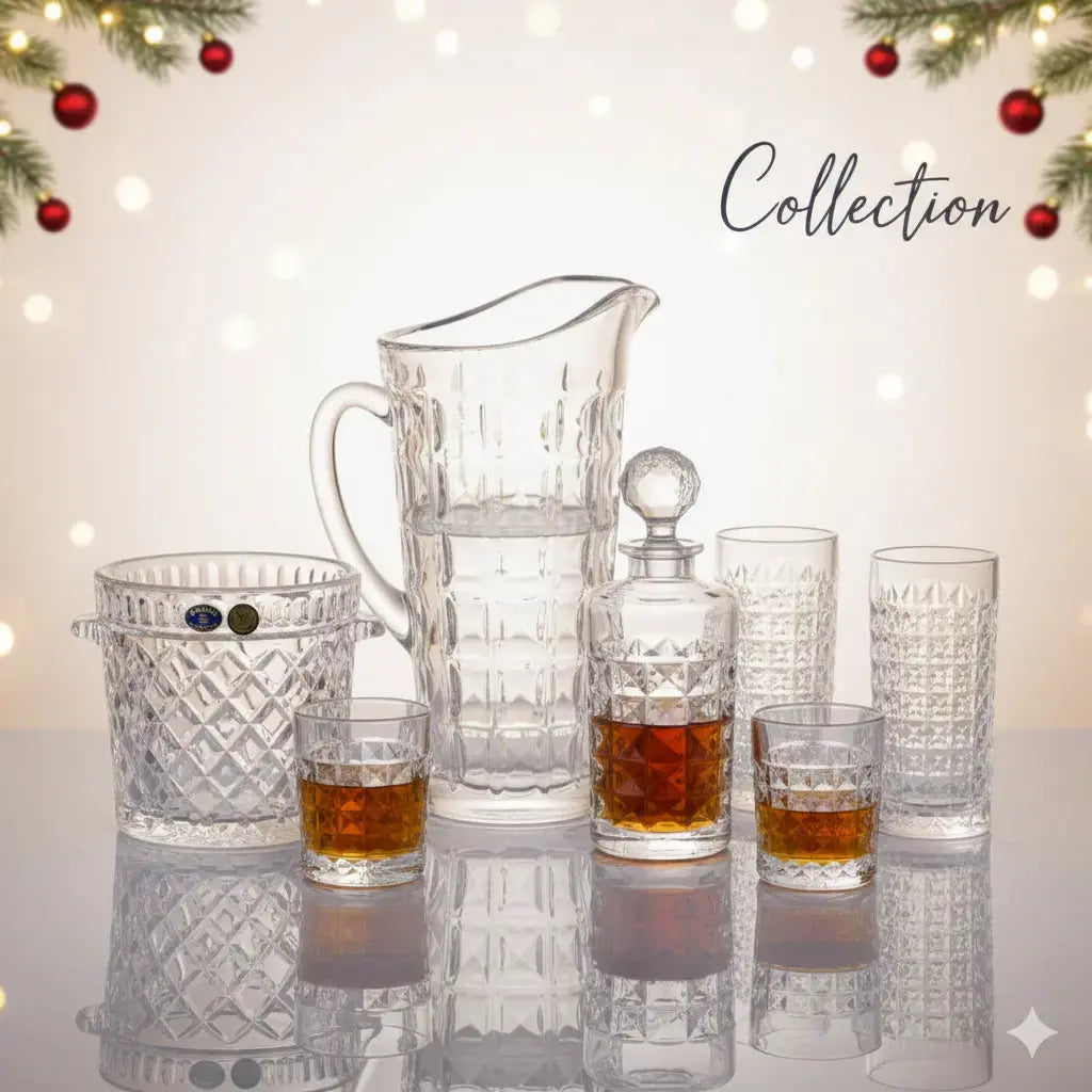 Service de Bar Complet Diamant King – Set Luxueux de 15 Pièces en Cristal Taillé 🎄 Cristallus