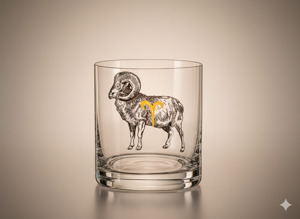 Verre Whisky Bélier Crystalex 280 ml – Collection Zodiac Astralis