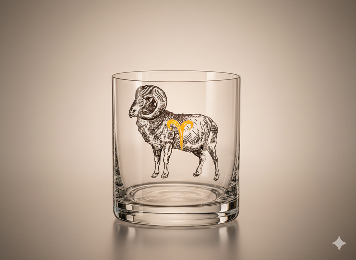 Verre Whisky Bélier Crystalex 280 ml – Collection Zodiac Astralis