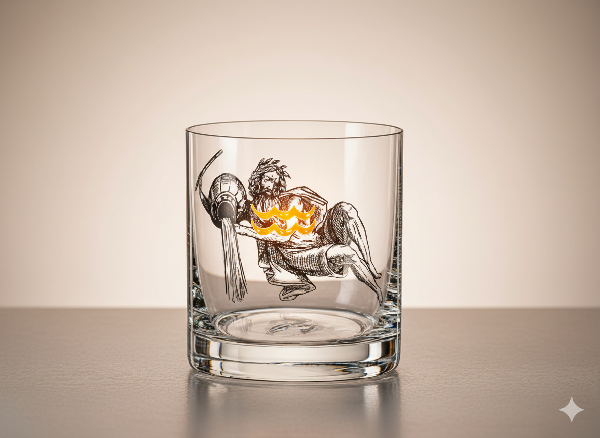Verre Whisky Verseau Crystalex 280 ml – Collection Zodiac Astralis
