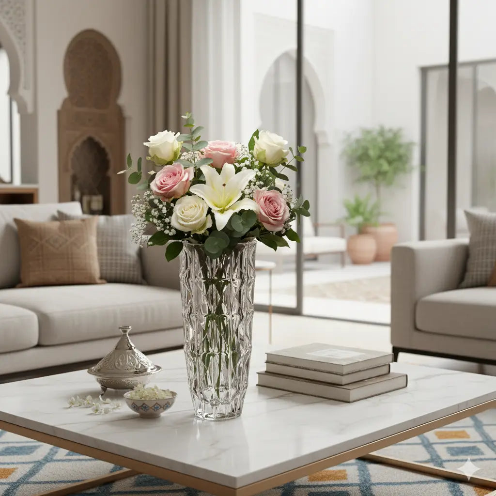 Vase de 33cm – Collection Diamant en Cristal de Bohême Cristallus