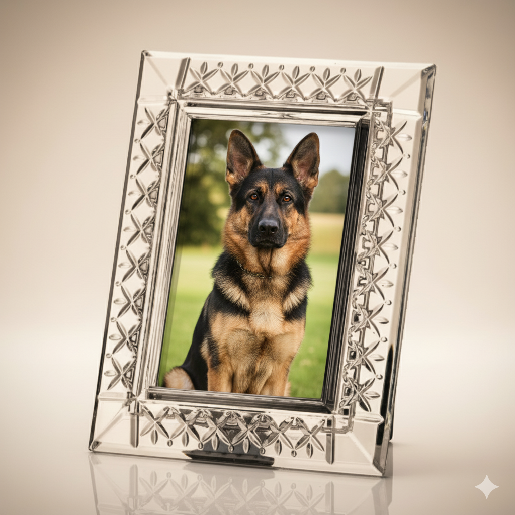 Cadre Photo 21,5 cm – Cristal de Bohême Taillé & Élégant