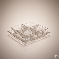 Set Marble Collection – Plat 26 cm + 4 Bols 11 cm en Cristal de Bohême