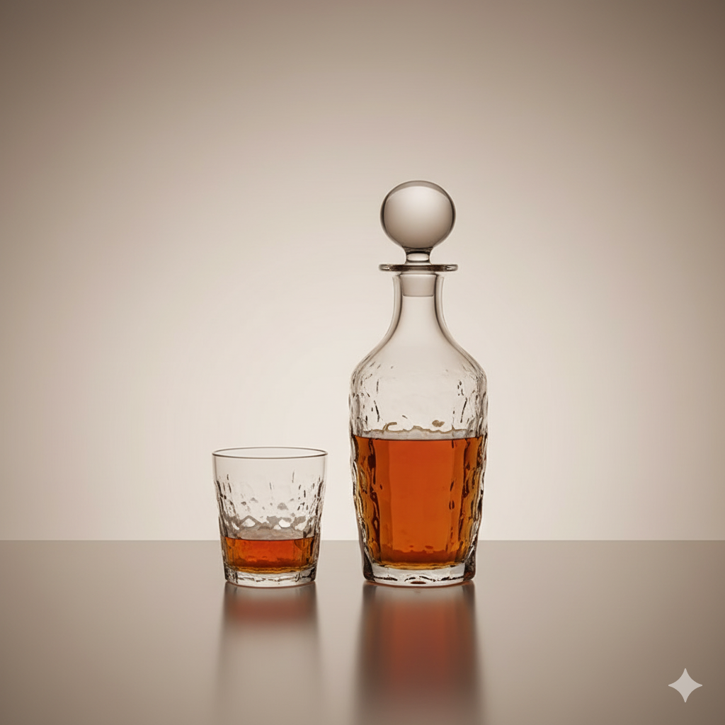 SET CARAFE ET 6 VERRES MARBLE COLLECTION -CRISTAL DE BOHEME