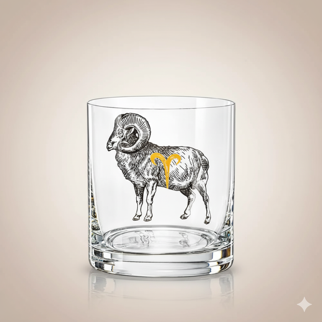 Verre Whisky Bélier Crystalex 280 ml – Collection Zodiac Astralis