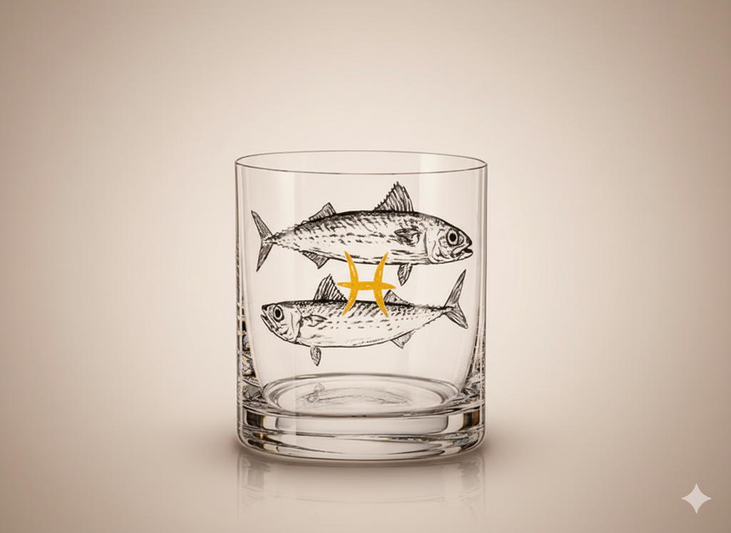 Verre Whisky Poissons Crystalex 280 ml – Collection Zodiac Astralis