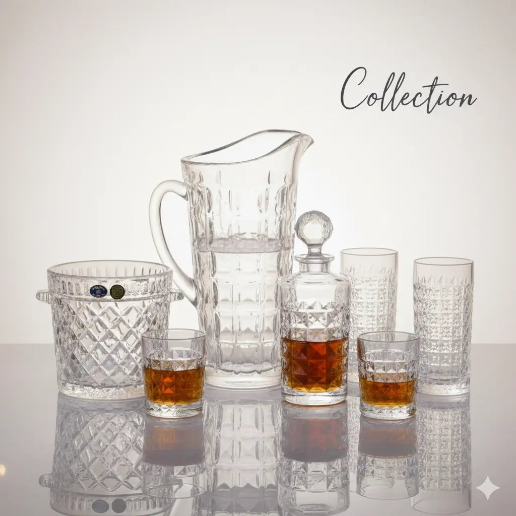 Service de Bar Complet Diamant King – Set Luxueux de 15 Pièces en Cristal Taillé Cristallus