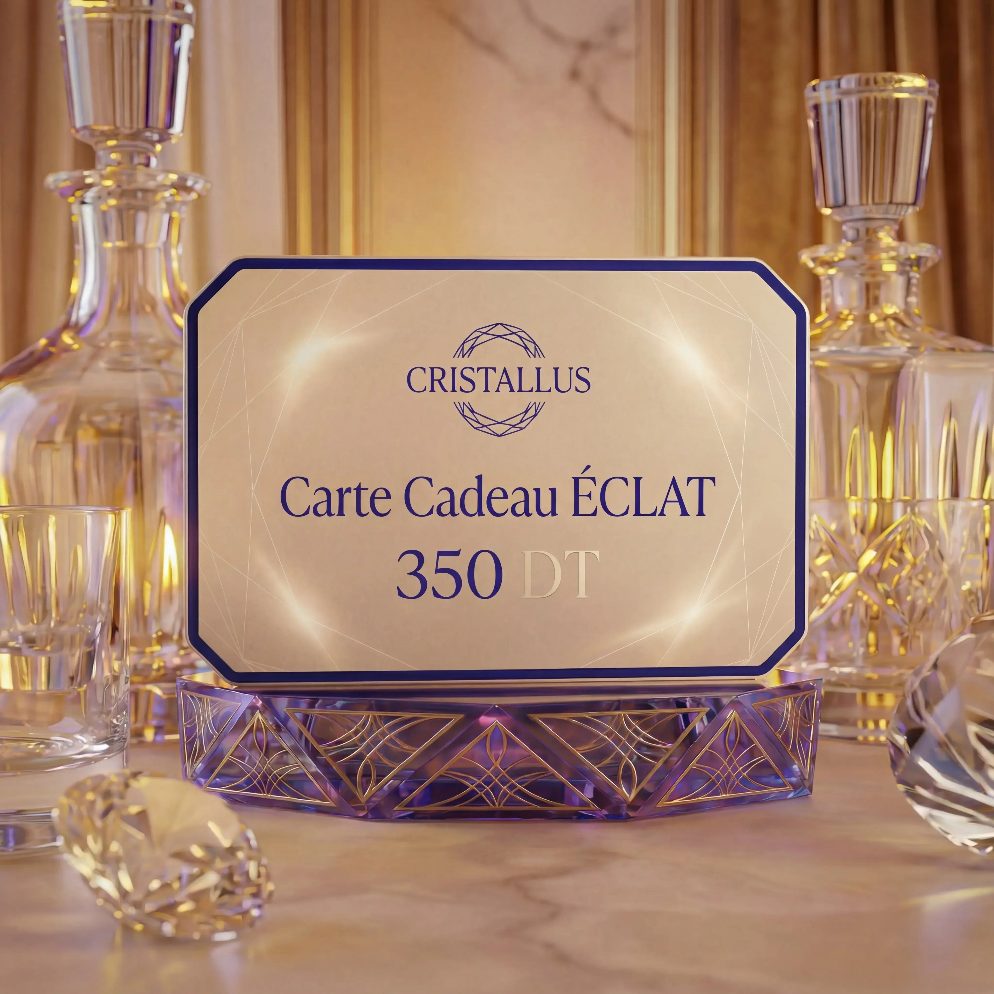 Cartes Cadeaux | Offrez l'Éclat du Cristal de Bohême (350 DT à 1000 DT) - Cristallus