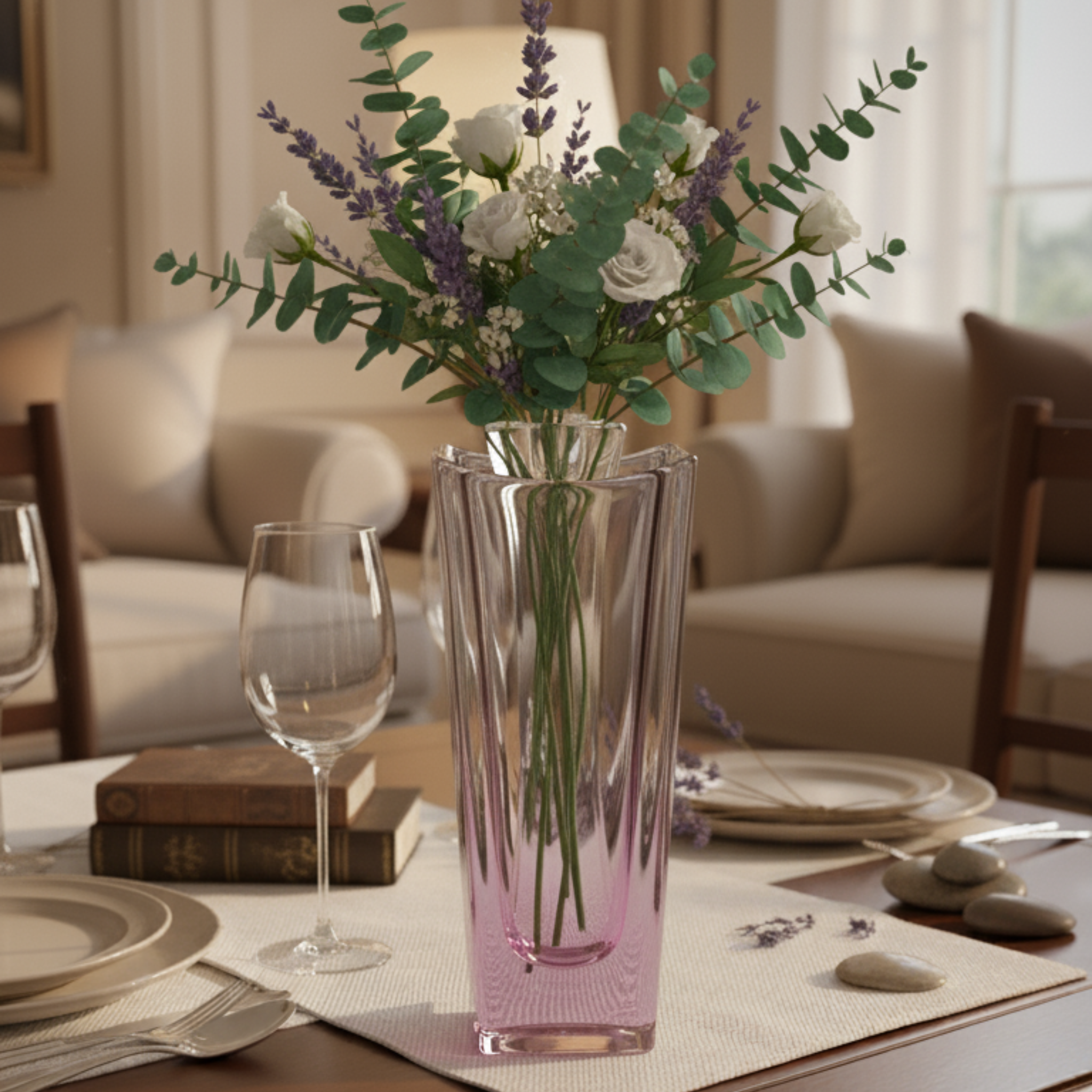 Vase Okinawa 25 cm – Cristal de Bohême Coloré Rose